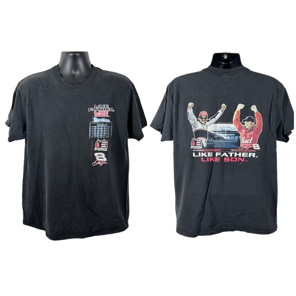 Vintage Earnhardt Daytona 500 Champions Tee L Like Father Like Son NASCAR Shirt